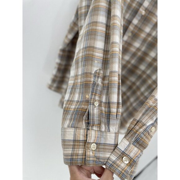 Old Navy Men’s Plaid Flannel Long Sleeve 100% Cotton Button up Shirt Sz XXL Flaw - Picture 10 of 13